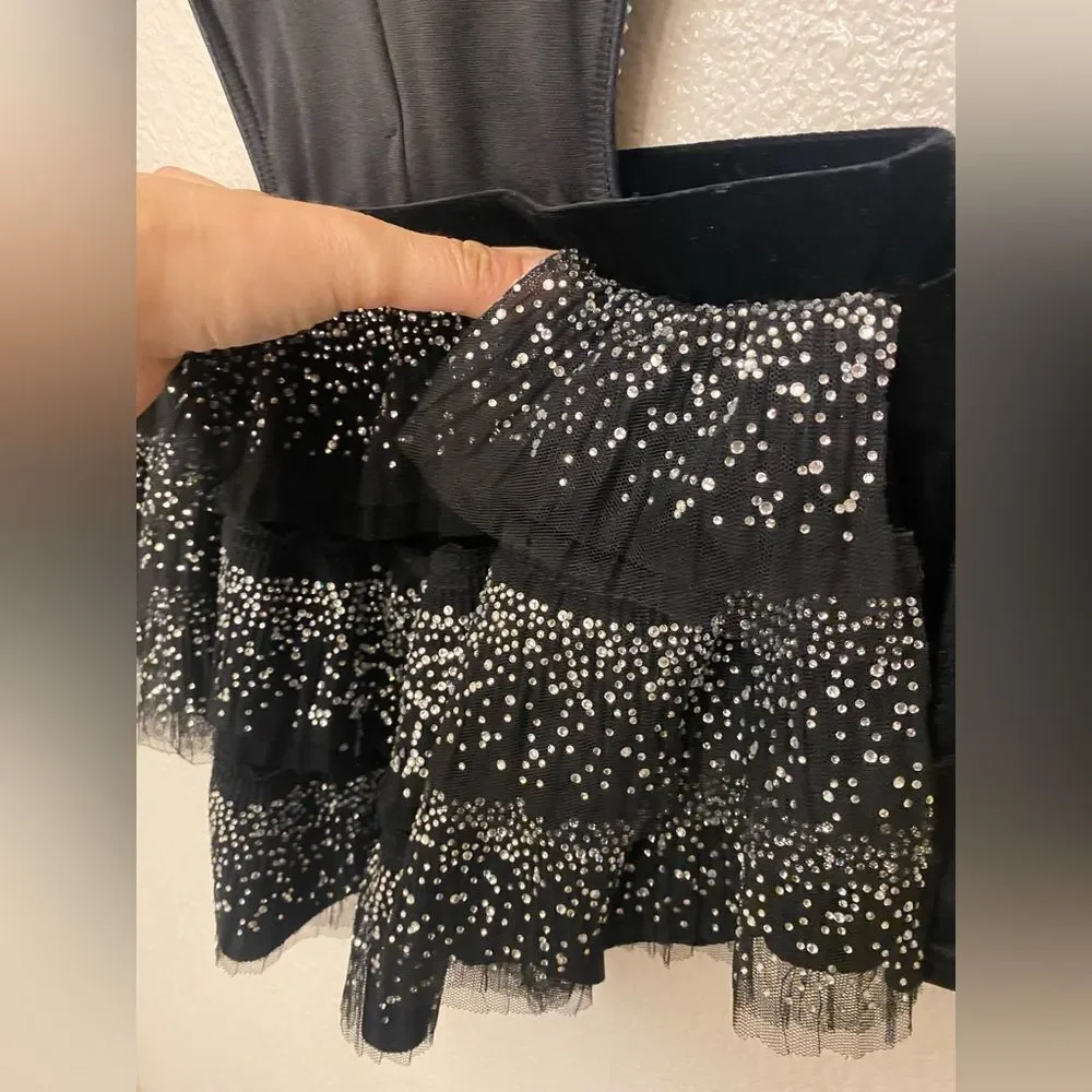 Weissman Elite dance costume solo black rhinestone My Head My Heart 14914 MA